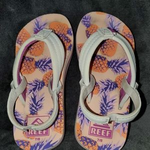 REEF TODDLER FLIP FLOPS SANDAL PINEAPPLES 7/8